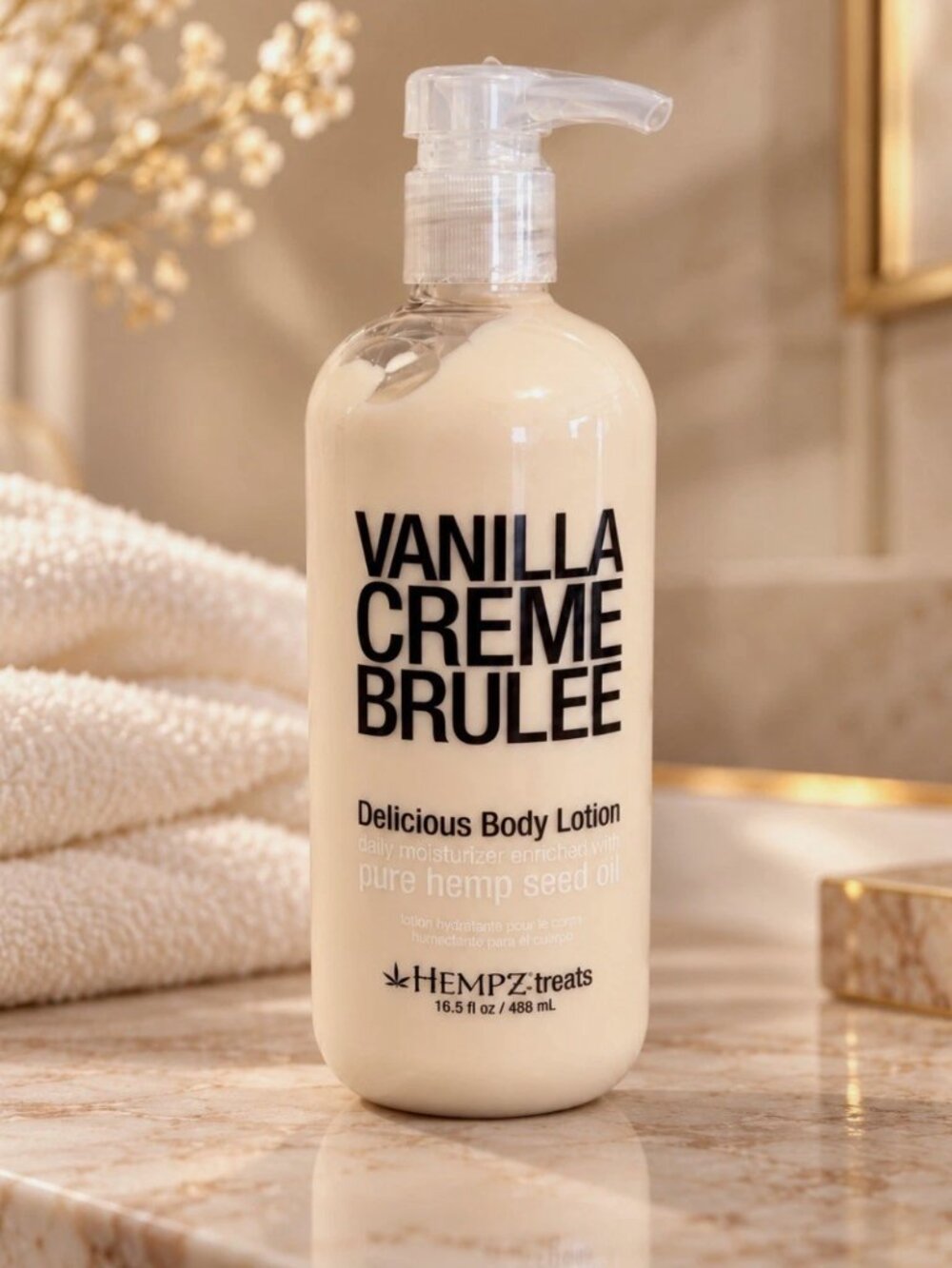 Hempz Treats Vanilla Creme Brulee Body Lotion 488mL 16.5oz Hemp Seed Oil NEW